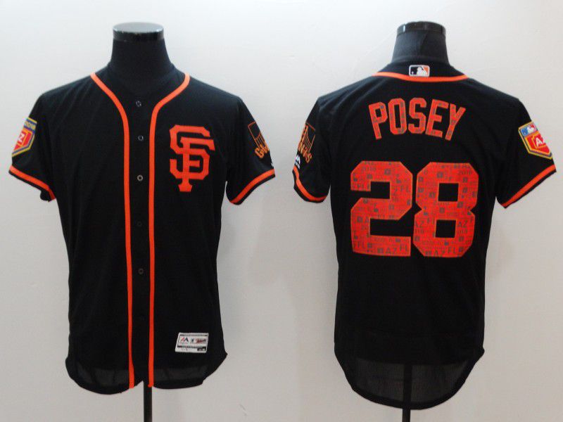 Men San Francisco Giants #28 Posey Black Elite Spring Edition MLB Jerseys->philadelphia phillies->MLB Jersey